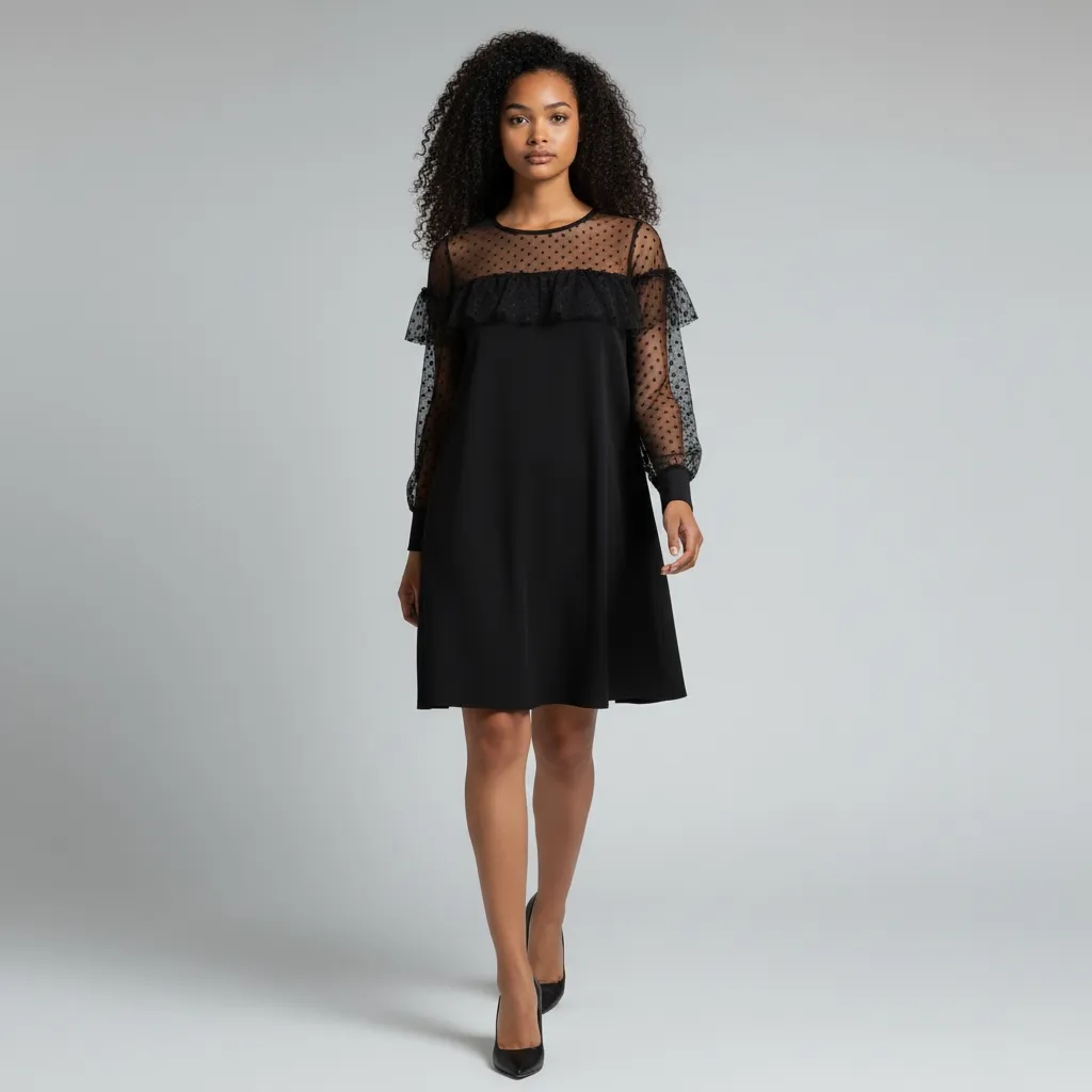 Robe Volant Noire Anaïs