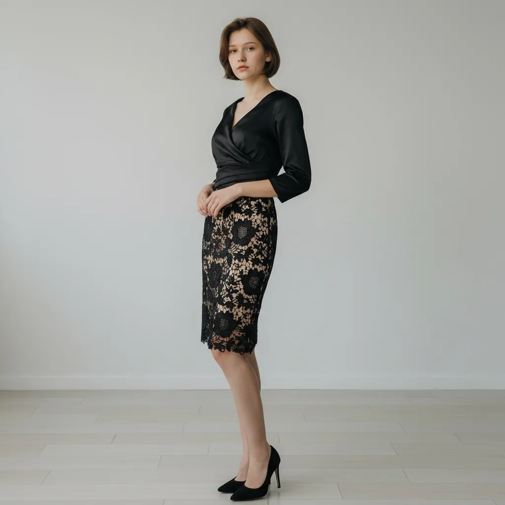 Robe Élégance Florale Noire (38/40)