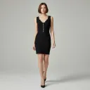 Robe Noire Corset Élégance Selma