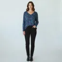 Top Feuillage Bleu Nuit