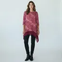 Tunique Florale Voile Asymétrique