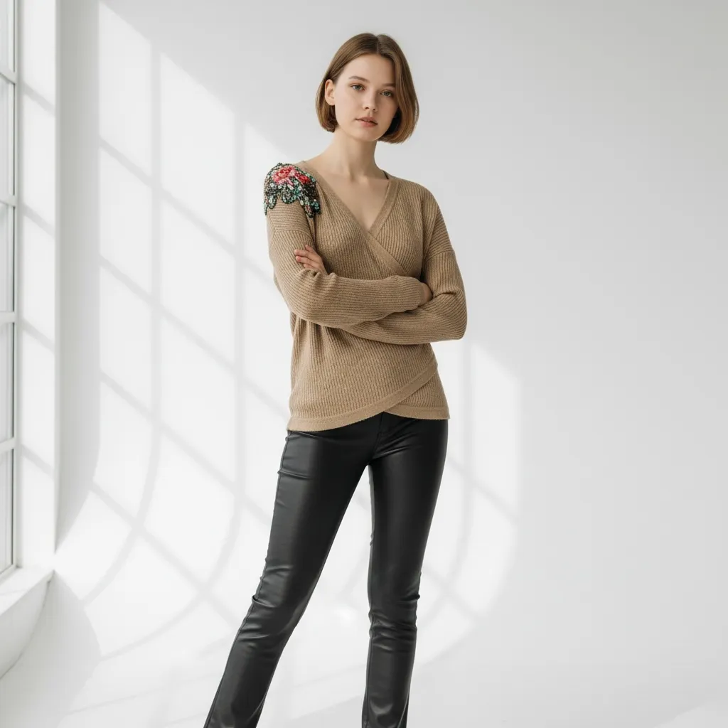 Cache Coeur Brodé Fleurs