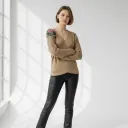 Cache Coeur Brodé Fleurs